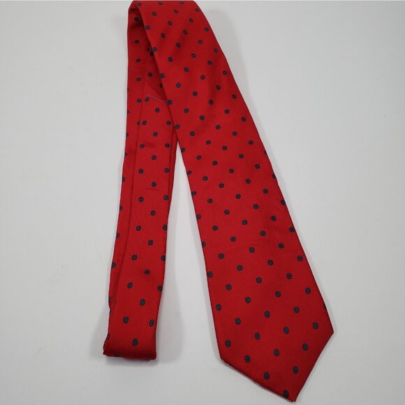 Hardy Amies London Neck Tie Red Floral 100% Silk 3"x61" - Picture 5 of 5